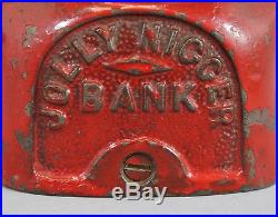 19thC Antique J E Stevens Black Americana Cast Iron Mechanical Bank JOLLY NIER