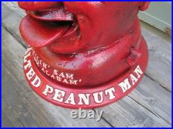 27 Pound Cast Iron Coin Bank SMILIN' SAM FROM ALABAM THE SALTED PEANUT MAN