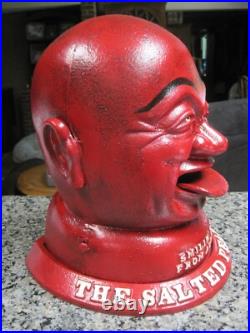 27 Pound Cast Iron Coin Bank SMILIN' SAM FROM ALABAM THE SALTED PEANUT MAN