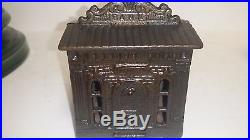 2 Antique Cast Iron Banks by Judd the Gem or watch Dog Bank & the 1876 Bank