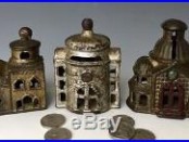 3 Antique Cast Iron Still Penny Domed Mosque & Presto AC Williams Bank Buildings
