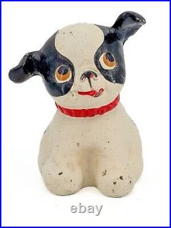5 Vtg Antique Hubley FIDO Painted Cast Iron Dog Puppy GIFT Cute Bank ADORABLE