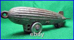7.75 A. C. Williams Cast Iron Graf Zeppelin Pull Toy Bank-Rather Rare-INV 8