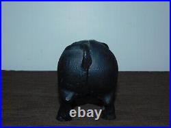 8 Long Cast Iron Black Pig Coin Bank