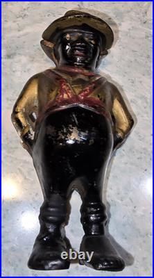 AC Williams Cast Iron Still Bank Old Man Farmer Banker 5 1/2