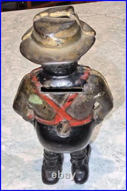 AC Williams Cast Iron Still Bank Old Man Farmer Banker 5 1/2