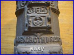 ANTIQAUE CAST IRON STILL BANK LATE 1800's ABENDROTH BROTHERS N. Y. GEM STOVE