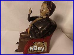 Antique Bank-mechanical-cast Iron-man Sitting In Chair-pat Dec23 1873-6 Inch-nr