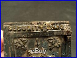 ANTIQUE CAST IRON SECURITY SAFE DEPOSIT BANK c. 1900