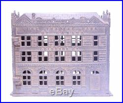 Antique Jarvis 1891 Traders Bank Of Canada Cast Iron Building Still Bank