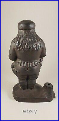 ANTIQUE SANTA CLAUS COIN BANK by IVESCAST IRONBRISTLE TREE7 1/4ca. 1890sUSA