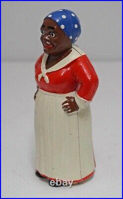 ANTIQUE WOMAN With HANDS ON HIPS CAST IRON HUBLEY STILL PENNY BANK Ca. 1930's