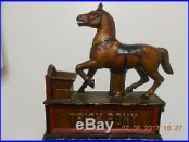 Authentic Original Antique 1885 Trick Pony Cast Iron Mechanical Bank