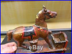Authentic Original Antique 1885 Trick Pony Cast Iron Mechanical Bank