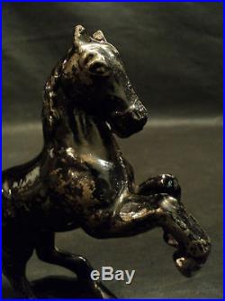 AWESOME ANTIQUE CAST IRON HORSE STILL BANK, c. 1900