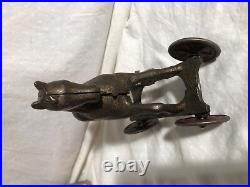A. C. WILLIAMS HORSE on WHEELS cast iron BANK Pull Toy