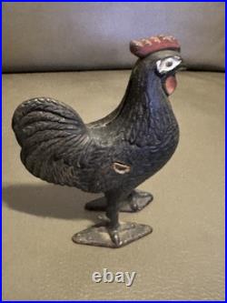 A. C. Williams Cast Aluminum ROOSTER 4? Still Penny Bank 1910 1934 Vintage