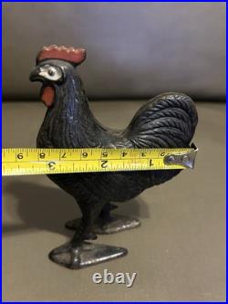 A. C. Williams Cast Aluminum ROOSTER 4? Still Penny Bank 1910 1934 Vintage
