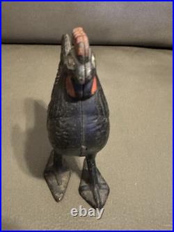 A. C. Williams Cast Aluminum ROOSTER 4? Still Penny Bank 1910 1934 Vintage