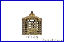 A. C. Williams ca. 1899 Cast Iron #448 Gold Domed Bank Still Penny Coin Bank