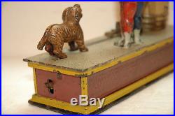 All Originaltrick Dog Cast Iron Mechanical Bank, Exceptional Paint, Working