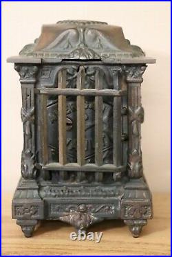 American Vault with Grill cast iron safe bank by Klotz circa 1913-1915