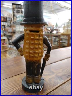 Antique 11 Planters Mr. Peanut Cast Iron Bank WithPainted Antique Finish 6 LBS Antique 11 Planters Mr. Peanut Cast Iron Bank WithPainted Antique Finish 6 LBS