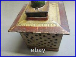 Antique 1869 Cast Iron Hall's Excelsior Mechanical Bank With Monkey And Desk