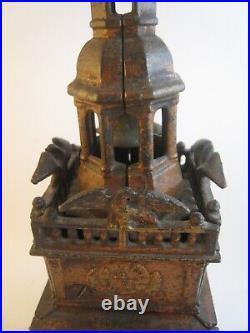 Antique 1875 CAST IRON Independence Hall Liberty Bell Tower Bank Phila