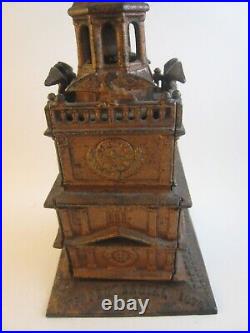 Antique 1875 CAST IRON Independence Hall Liberty Bell Tower Bank Phila