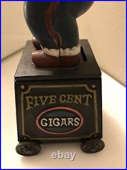 Antique 1875 Gran Fabrica De Tabcos Punch Cigar Store Cast Iron Bank By Xonex