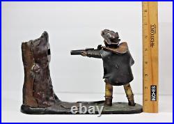 Antique 1877 J. E. Stevens Creedmoor Cast Iron Mechanical Bank Original Finish