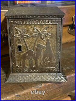 Antique 1880's Kyser & Rex ARABIAN Safe / Cast Iron Bank NO KEY