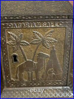 Antique 1880's Kyser & Rex ARABIAN Safe / Cast Iron Bank NO KEY