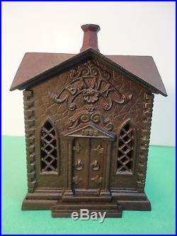Antique 1882 Keyser & Rex cast iron Church still bank Villa