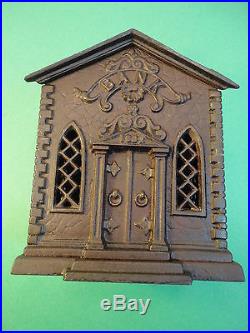 Antique 1882 Keyser & Rex cast iron Church still bank Villa