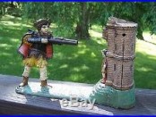 Antique 1885 WILLIAM TELL MECHANICAL CAST IRON BANK, GUARANTEED AUTHENTIC