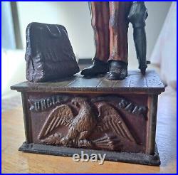 Antique 1886 Shepard Hardware UNCLE SAM Patriotic Cast Iron Mechanical Bank