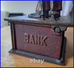 Antique 1886 Shepard Hardware UNCLE SAM Patriotic Cast Iron Mechanical Bank