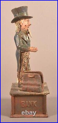 Antique 1886 Shepard Hardware Uncle Sam Patriotic Cast Iron Mechanical Bank Antique 1886 Shepard Hardware Uncle Sam Patriotic Cast Iron Mechanical Bank