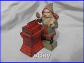 Antique 1889 Cast Iron Santa Claus by Chimney Coin Bank