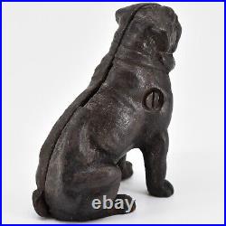 Antique 1889 Kyser Rex Seated Pug Cast Iron Still Bank Moore #405