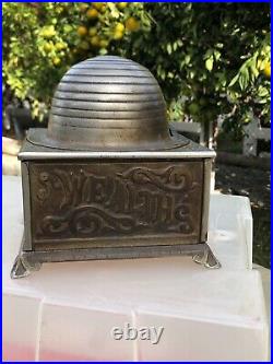Antique 1892 Cast Iron Beehive Mechanical Bank Economy Accumulates Wealth withKEY