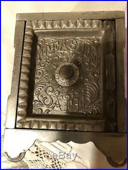 Antique 1897 J& E Cast Iron Treasure Bank Rare Combination Safe