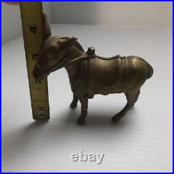 Antique 1900's Coin Bank Splits In 2 Pieces Donkey Cast Iron Or brass