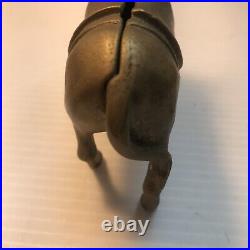 Antique 1900's Coin Bank Splits In 2 Pieces Donkey Cast Iron Or brass