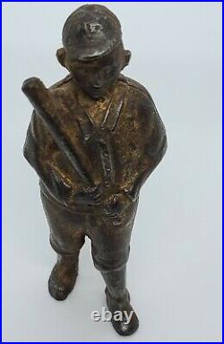 Antique 1920's AC Williams Baseball Player Cast Iron Penny Coin Bank TY COBB