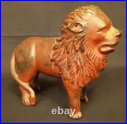 Antique 1920's A. C. Williams Cast Iron Red Lion Still Bank Amazing Condition