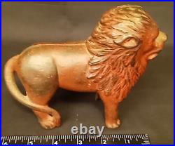 Antique 1920's A. C. Williams Cast Iron Red Lion Still Bank Amazing Condition