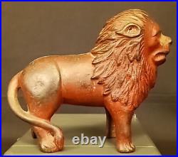 Antique 1920's A. C. Williams Cast Iron Red Lion Still Bank Amazing Condition